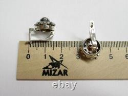 Boucles d'oreilles russes vintage en argent sterling 925 et améthyste, bijoux pour femmes