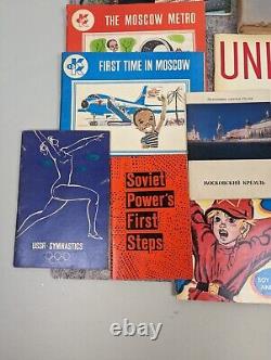 Lot de documents en russe vintage de la guerre froide URSS Livres de propagande soviétiques Pamphlets soviétiques