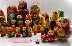 Lot de poupées russes soviétiques de l'URSS - Matryoshka Matrioschka - 51 poupées russes