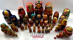 Lot de poupées russes soviétiques de l'URSS - Matryoshka Matrioschka - 51 poupées russes