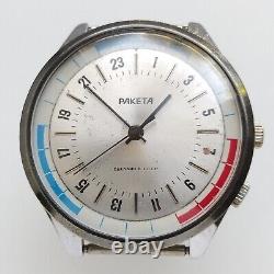 Montre-bracelet mécanique russe RAKETA Vintage 24 HEURES POLAIRE ANTARCTIQUE URSS 2623H