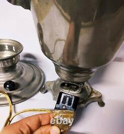 Vintage russe de l'URSS soviétique en laiton électrique ménager samovar à thé fonctionne